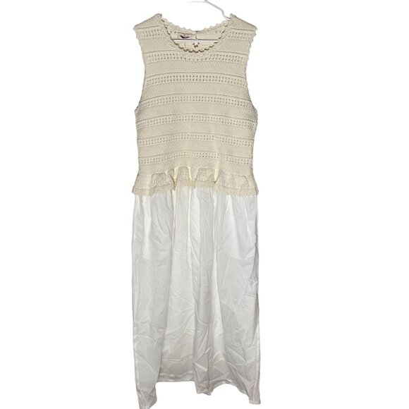 Madewell Banjanan Heather Crochet Dress Women's Size XL in Cream New With Tags! - Picture 2 of 5